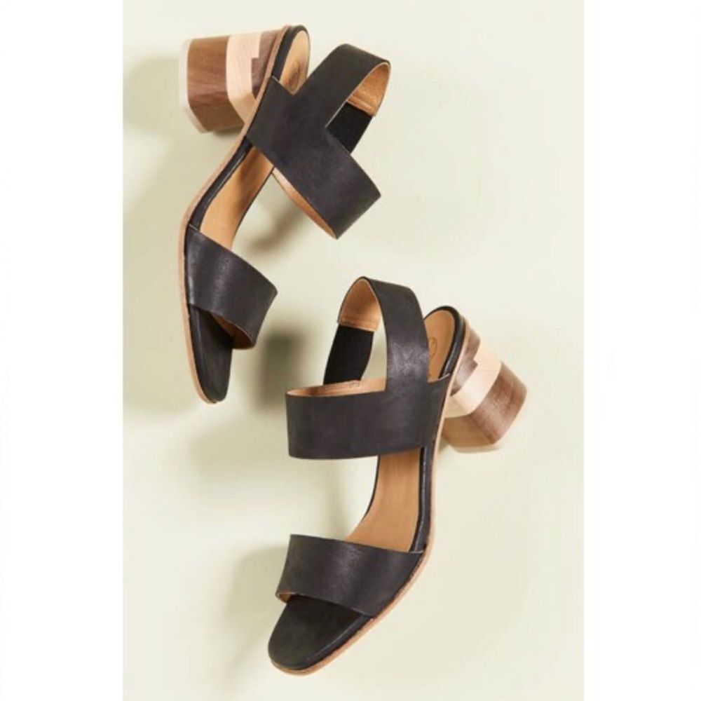 Coclico Bask Sandal Leather & Wood Talco Black Size 40